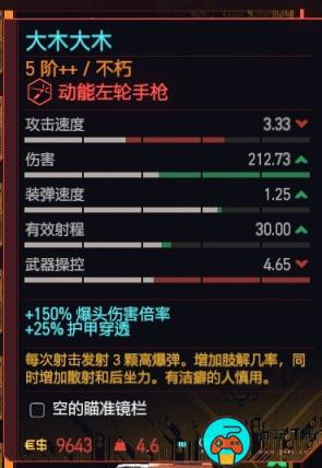 《赛博朋克2077》左轮枪推荐排行榜一览