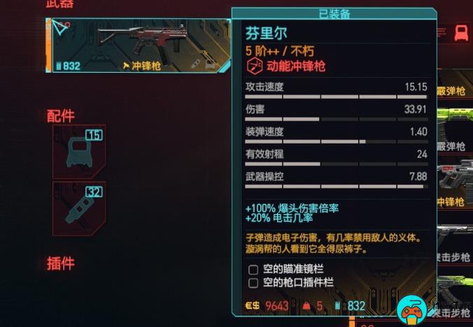 《赛博朋克2077》冲锋枪推荐排行榜一览